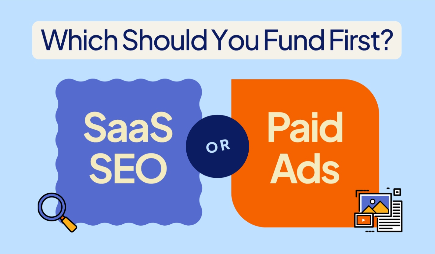 SEO vs paid ads for SaaS comparison showing paid search for faster acquisition signals and SEO for compounding organic growth.