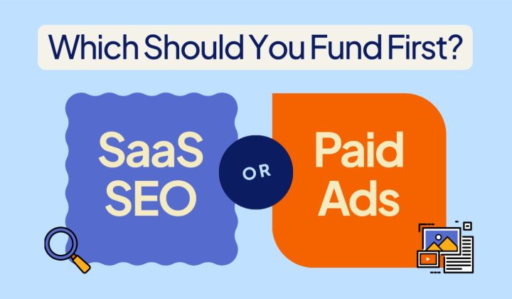 SEO vs paid ads for SaaS comparison showing paid search for faster acquisition signals and SEO for compounding organic growth.